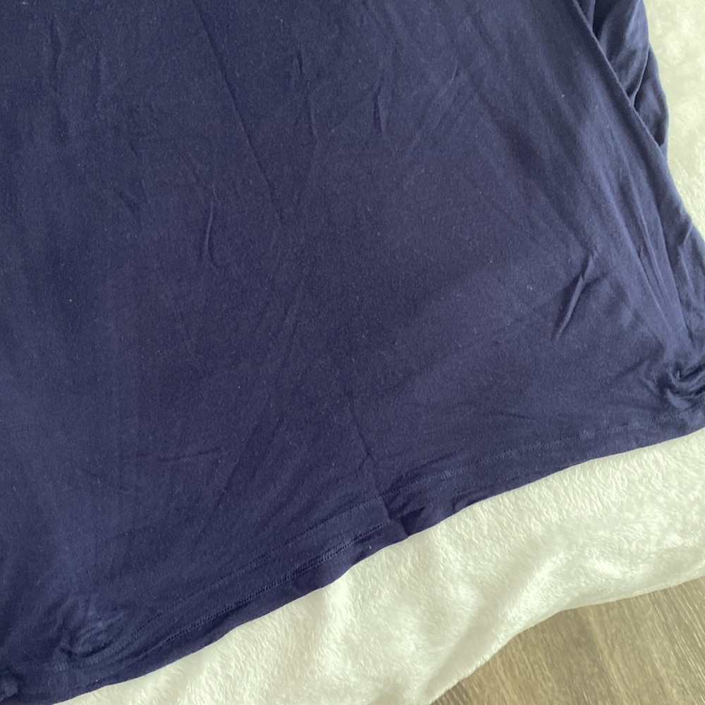 Super sheer navy long sleeve scoop neck shirt - Picture 12 of 17
